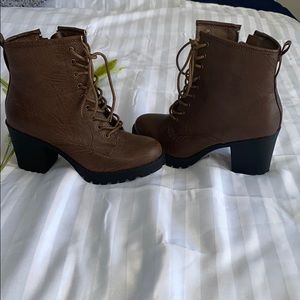 Chocolate Lace Up Booties